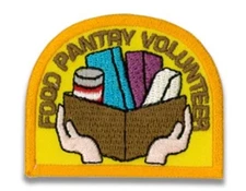 Girl Boy Cub FOOD PANTRY VOLUNTEER Worker Fun Patches Badge SCOUT GUIDE Donation