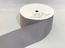 3mm 6mm 10mm 16mm 22mm 38mm 50mm GUN METAL DARK GREY Grosgrain Ribbon Ribbed Bow