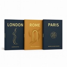 Decorative Coffee Table Books Set of 3 Faux Books for Home Decor, Bookshelf...