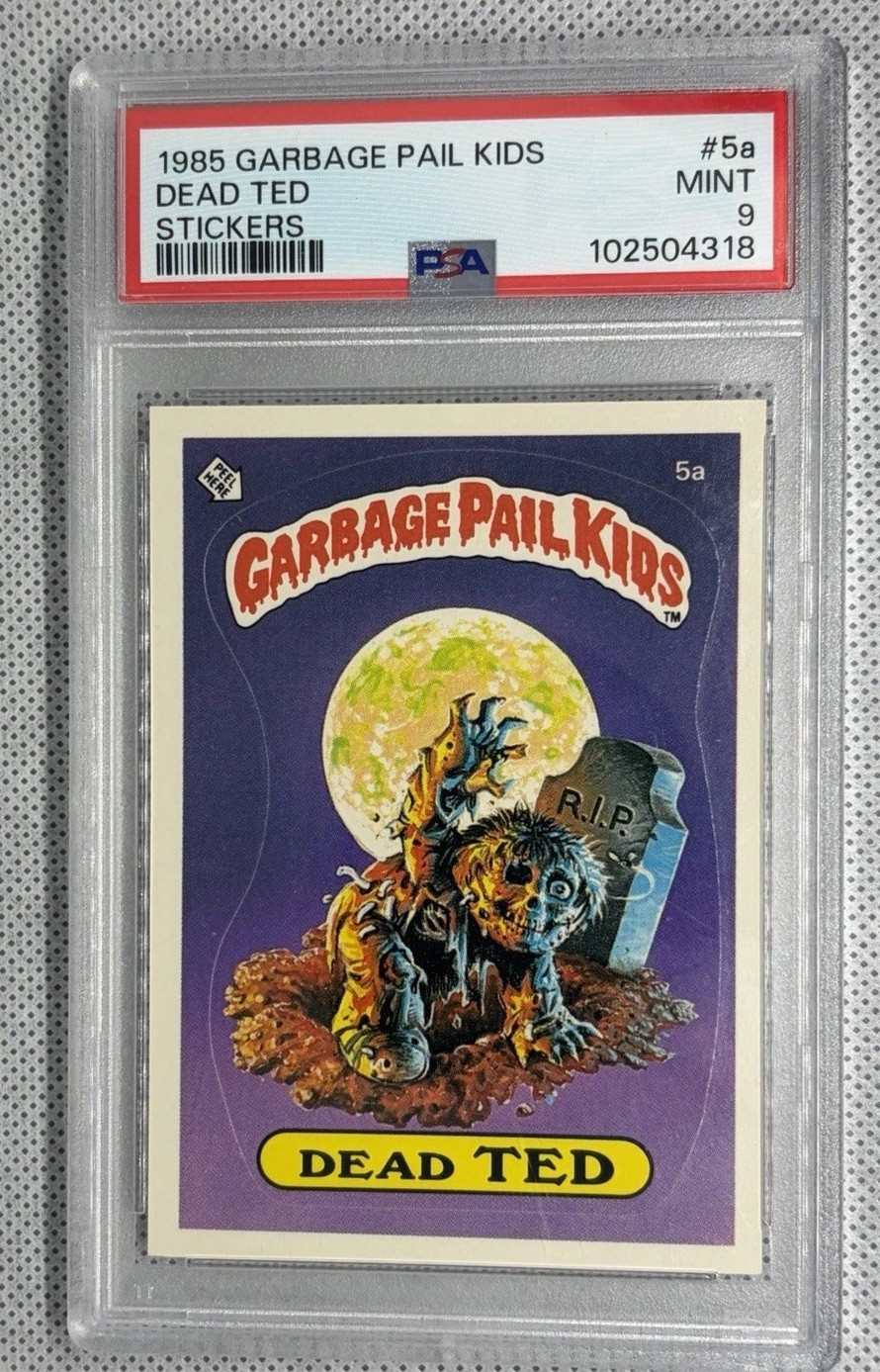 1985 Topps OS1 Garbage Pail Kids Series 1 DEAD TED 5a Matte Card PSA 9 MINT