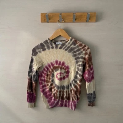 Pull Kujten Paris Cachemire Spirale Artisanale Violet Beige Taille XS - Photo 1/4