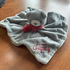 My First Christmas Teddy Bear Lovey Security Blanket Boy Girl Unisex Baby