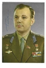 Yuri Gagarin Signed Postcard Soviet Cosmonaut Autograph Vostok 1 USSR Goznak LOA