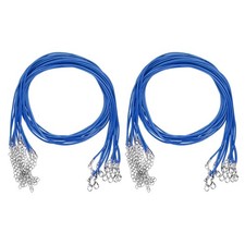 20 Pack 24" Waxed Necklace Cord, 2mm Bracelet Cord with Lobster Clasp Blue