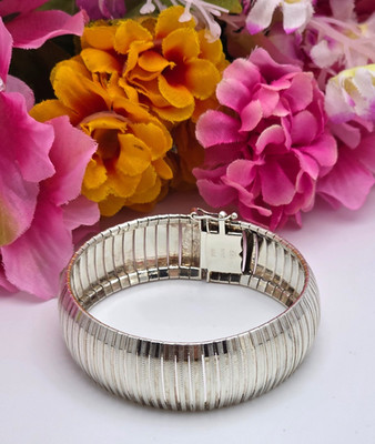 IBB Italy 925 Sterling Silver Omega Chain Bracelet Wide 19mm Box Clasp 7 