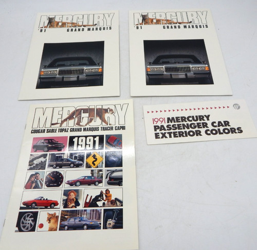 Lot of 4 Vintage 1991 Mercury Car Promotional Dealer Brochures