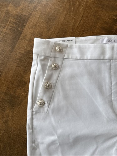Loft White “The Sutton Skinny” Sailor Pants 14 Petite - Picture 2 of 8