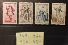 lot timbres france neufs  année 1953 n° 943 944 956 957   théatre Français