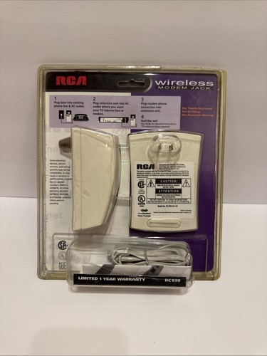 Rare New Sealed RCA RC930 Wireless Modem Phone Jack System Base & Extension Unit - Zdjęcie 3 z 7