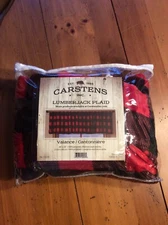 CARSTENS Lumberjack PLAID RED BLACK Valance NEW In PKG