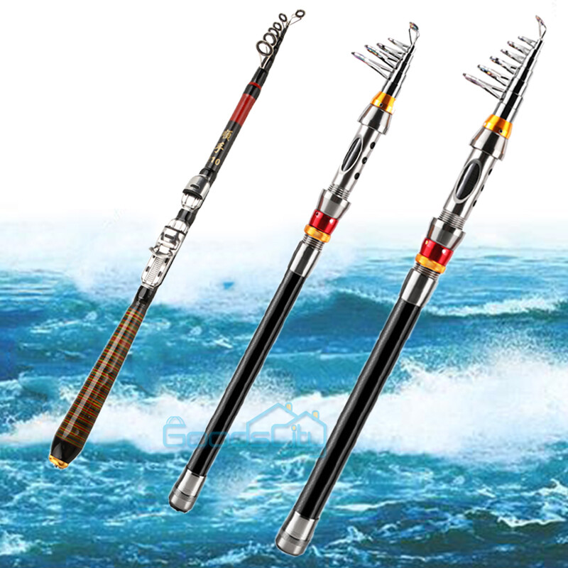 cool saltwater fishing accessories Telescopic Fishing Rod Sea Saltwater Spinning Pole Fishing Accessories Kit