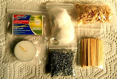 *1 FIRE STARTER KIT + 1 FREE PONCHO Survival  Magnesium Camping Fatwood BackPack