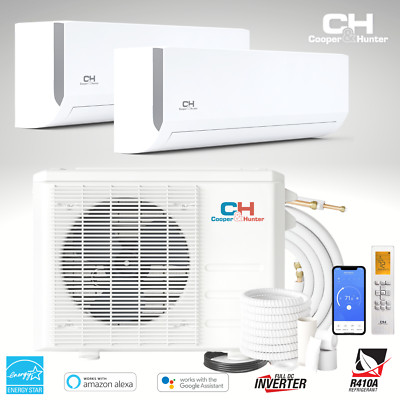 18000 BTU Dual 2 Zone Mini Split Heat Pump Air Conditioner 22.5 SEER 9000 12000