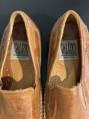 VTG Galizio Torresi Stitched Leather Loafers Men’s EU 43/US 10 Made In Italy Galizio Torresi 610108A V20046 Loafers in brown buy online main image 4