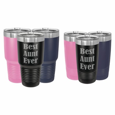 Best Aunt Ever Tumbler, Engraved Stainless Steel Travel Mug with Lid