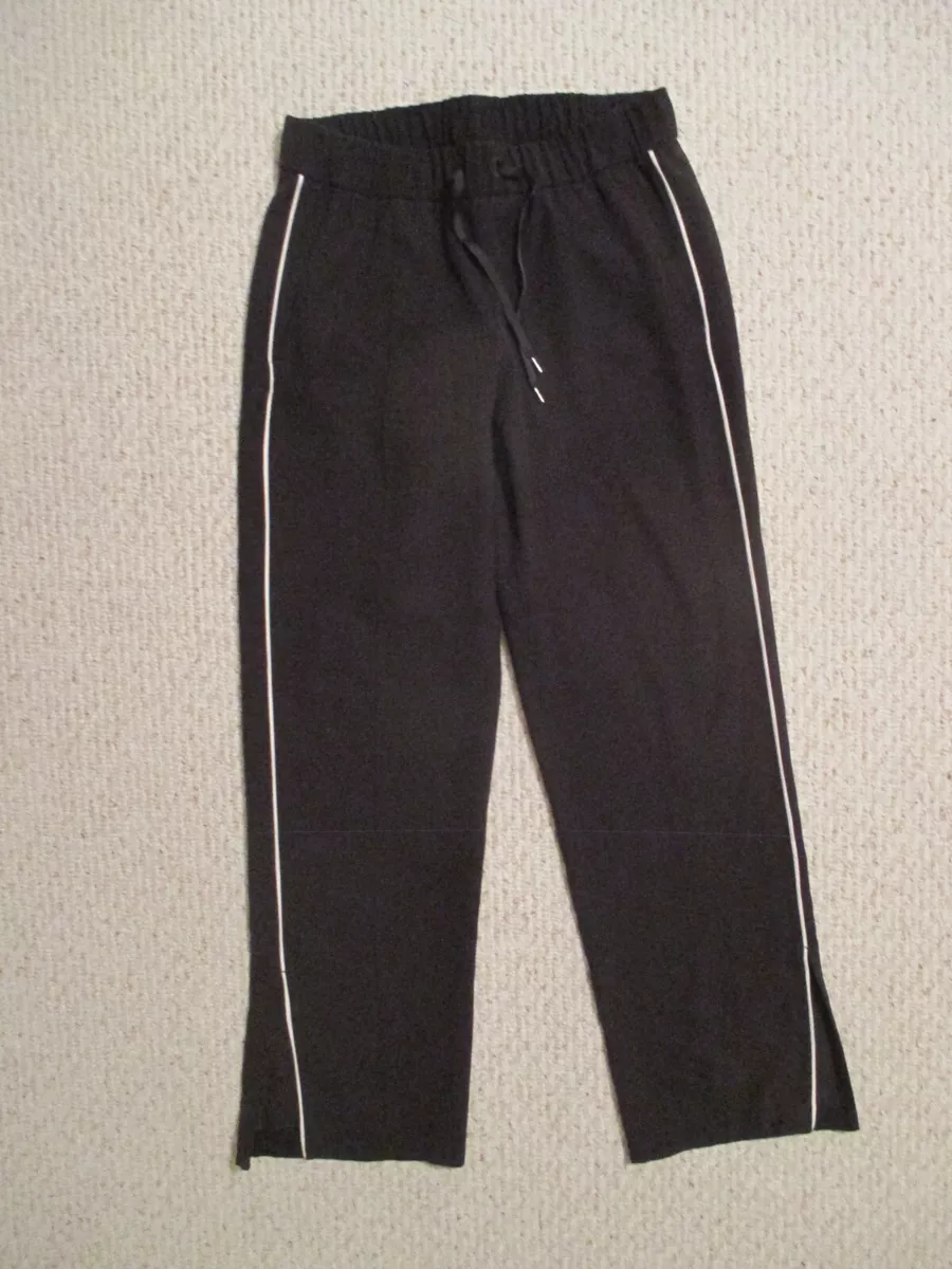 Lululemon On The Right Track Pants Size 8 Black with White Stripe