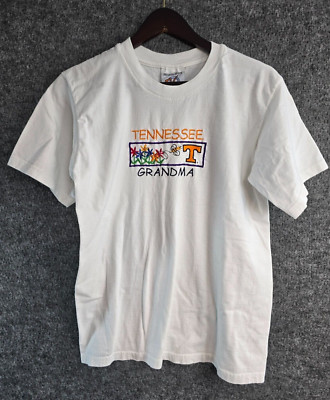 Vtg Tennessee Grandma 100% Cotton Shirt Private Stock White Embroidered Size M