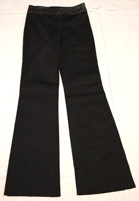 Vintage Y2K ROCCOBAROCCO womens black stretch pants size 4 (26W x33L)