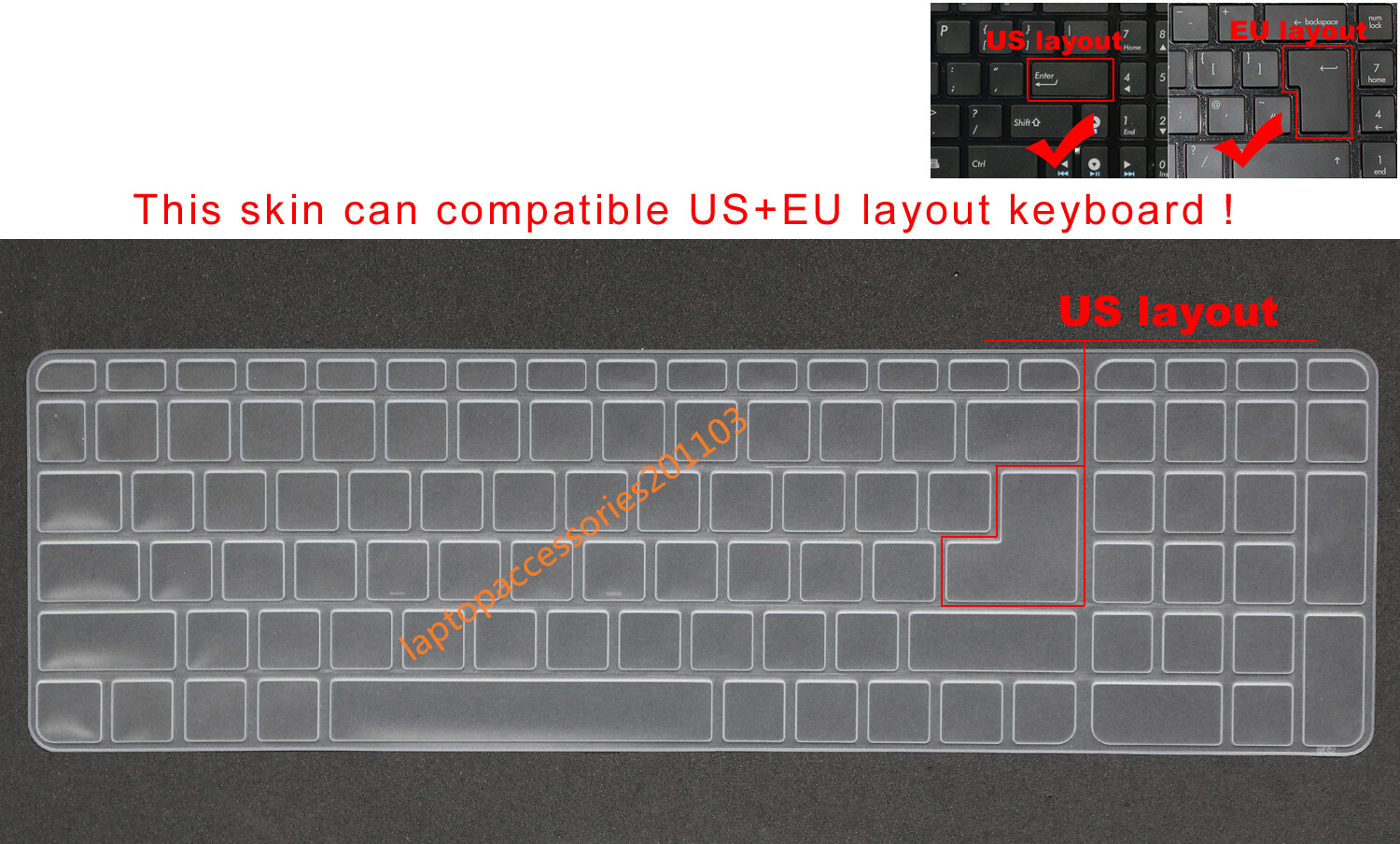 US Keyboard Skin Cover for HP 15-AE 15-AQ M6-AE M6-AQ M6-W 17-X 17-S 17-U 17-Y