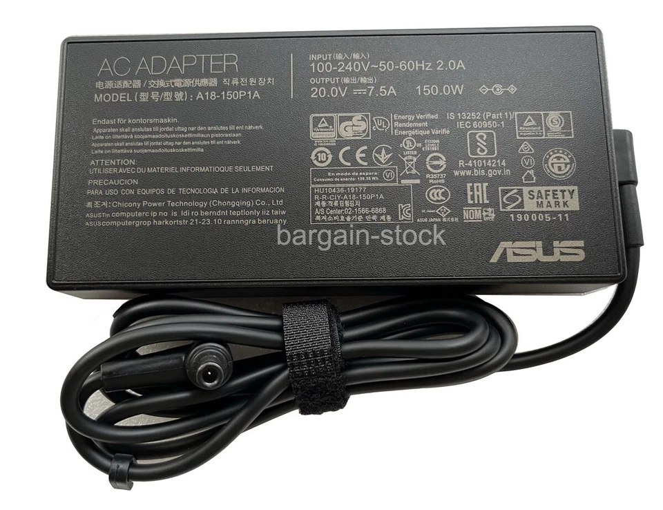 Adaptador de fuente de alimentación de CA de 20 V 7,5 A 150 W para monitor para juegos ASUS ROG Strix XG32UQ Foto 2 de 4