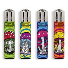 Accendini CLIPPER LARGE MAGIC MUSHROOMS con Espositore da 48