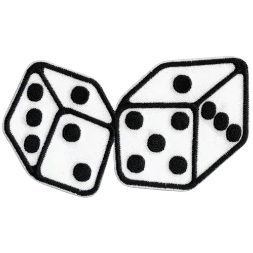 Parche para planchar dados grandes blancos (paquete de 2) Foto 2 de 4