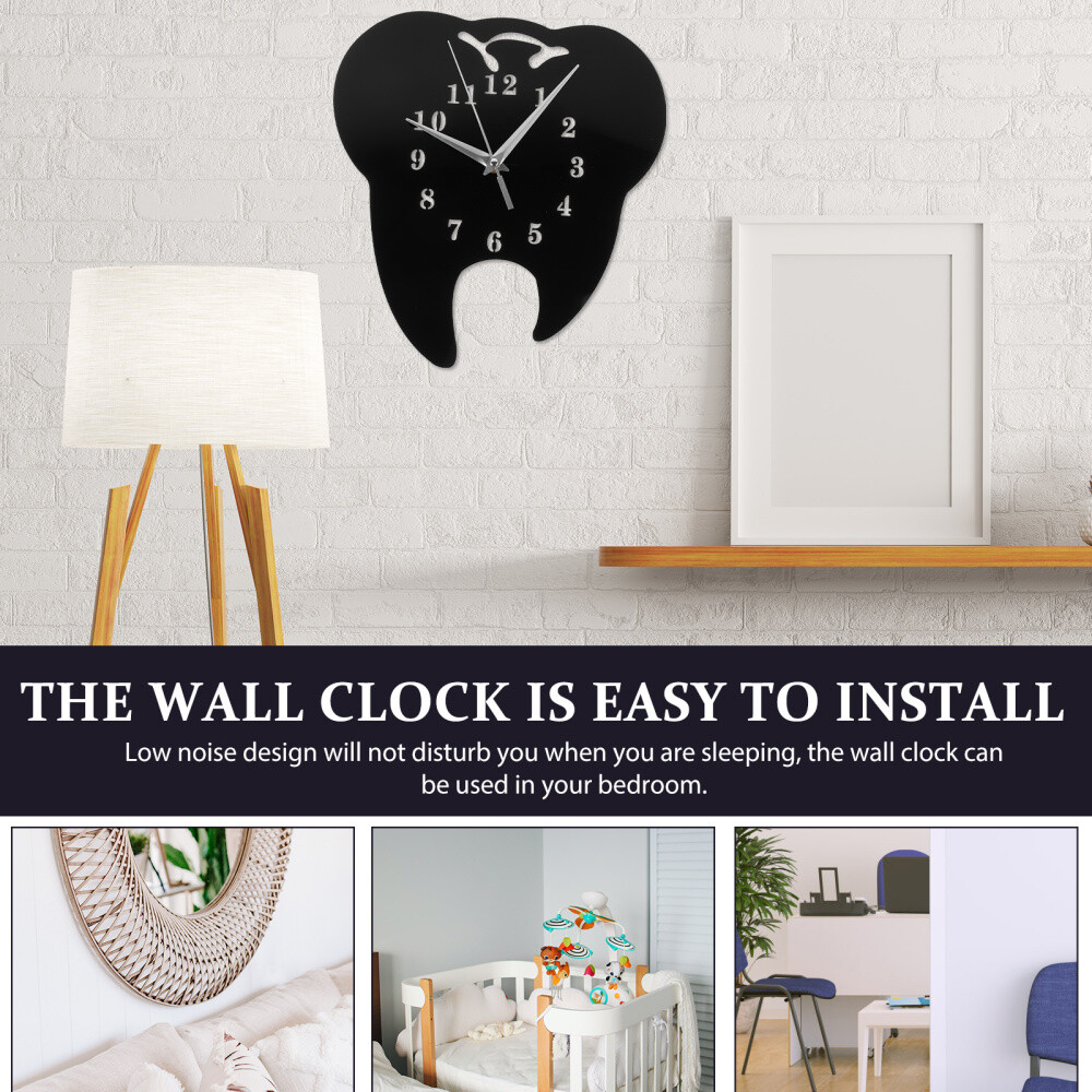 Tooth Shaped Wall Clock The Office Decor Retro Digital Clocks Vintage