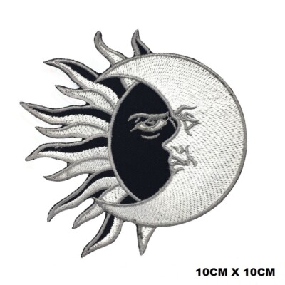 Yin Yang Sonne Mond bestickt Aufnäher Bügelbild/Aufnähen Patch für Kleidung
