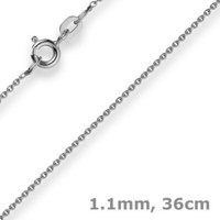 1,1Mm Rund-Ankerkette 585 Gold WeißGold Kette Collier Halskette, 36Cm, Goldkette