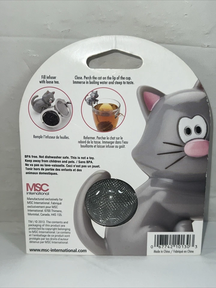 Joie Meow Blanco Gato Suelto Taza de Té Infusor Acero Inoxidable Libre de BPA Nuevo Sellado Foto 2 de 4