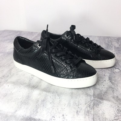 black leather plimsolls