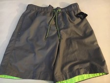 Size S/CH 28-30 George 8  Swim Trunks Gray And Green