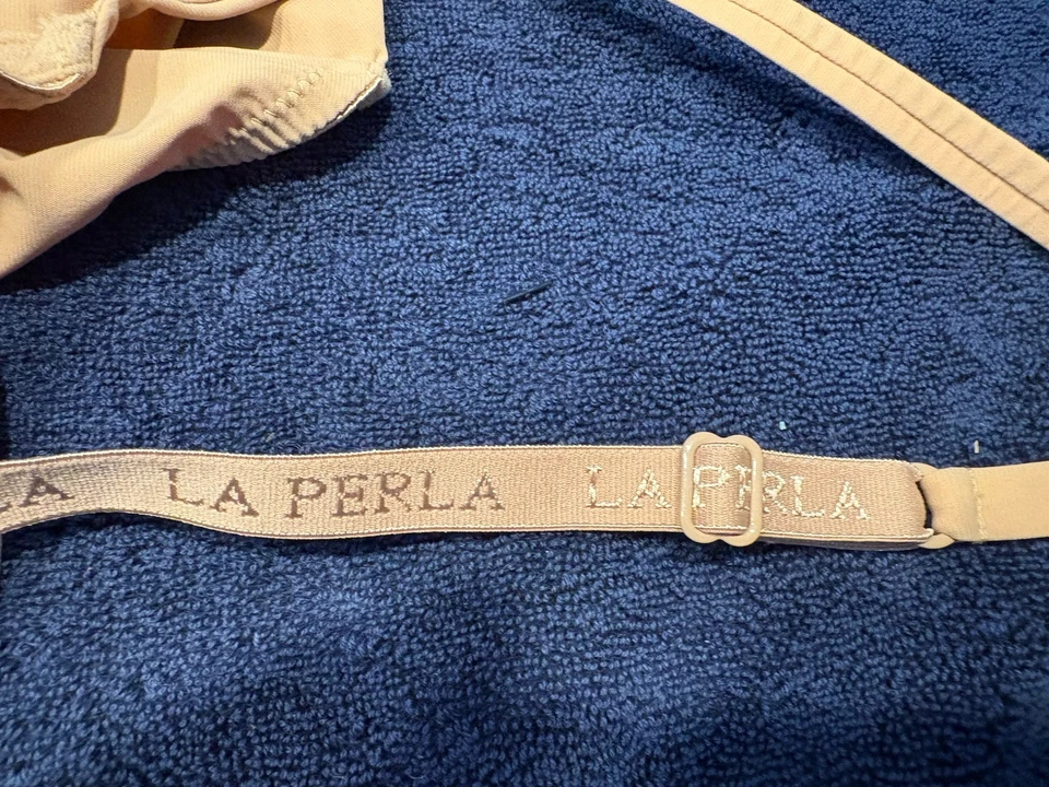 Sujetador La Perla 3 Taupe Con Aros Nylon Elastano Talla 36C Hecho en Portugal Foto 3 de 3