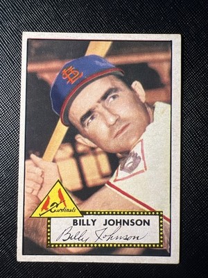 1952 Topps Baseball Card Billy Johnson #83 St. Louis Cardinals.    5229