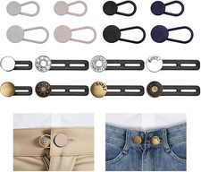 16 Pcs Button Extenders for Jeans, Pants Waist Extenders for Women Men, No Sew A
