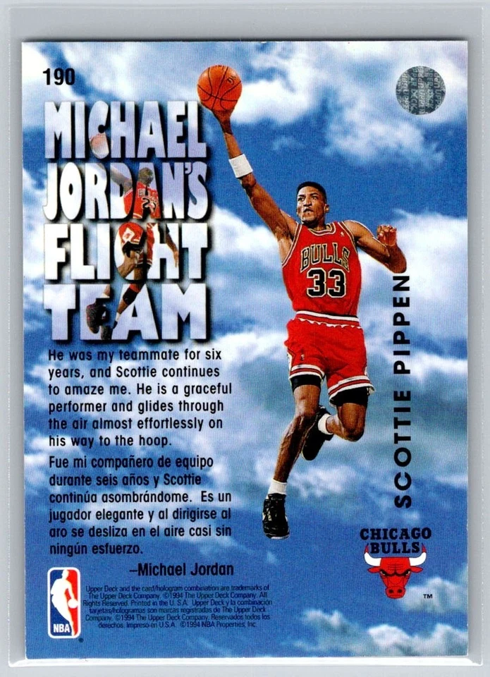 1993 Upper Deck International Spanish Michael Jordans Flight Team Scottie Pippen - Image 2 of 4