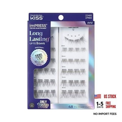 Kiss Impress False Eyelashes, Lash Clusters, Long Lasting, 'Demi Natural', 8mm