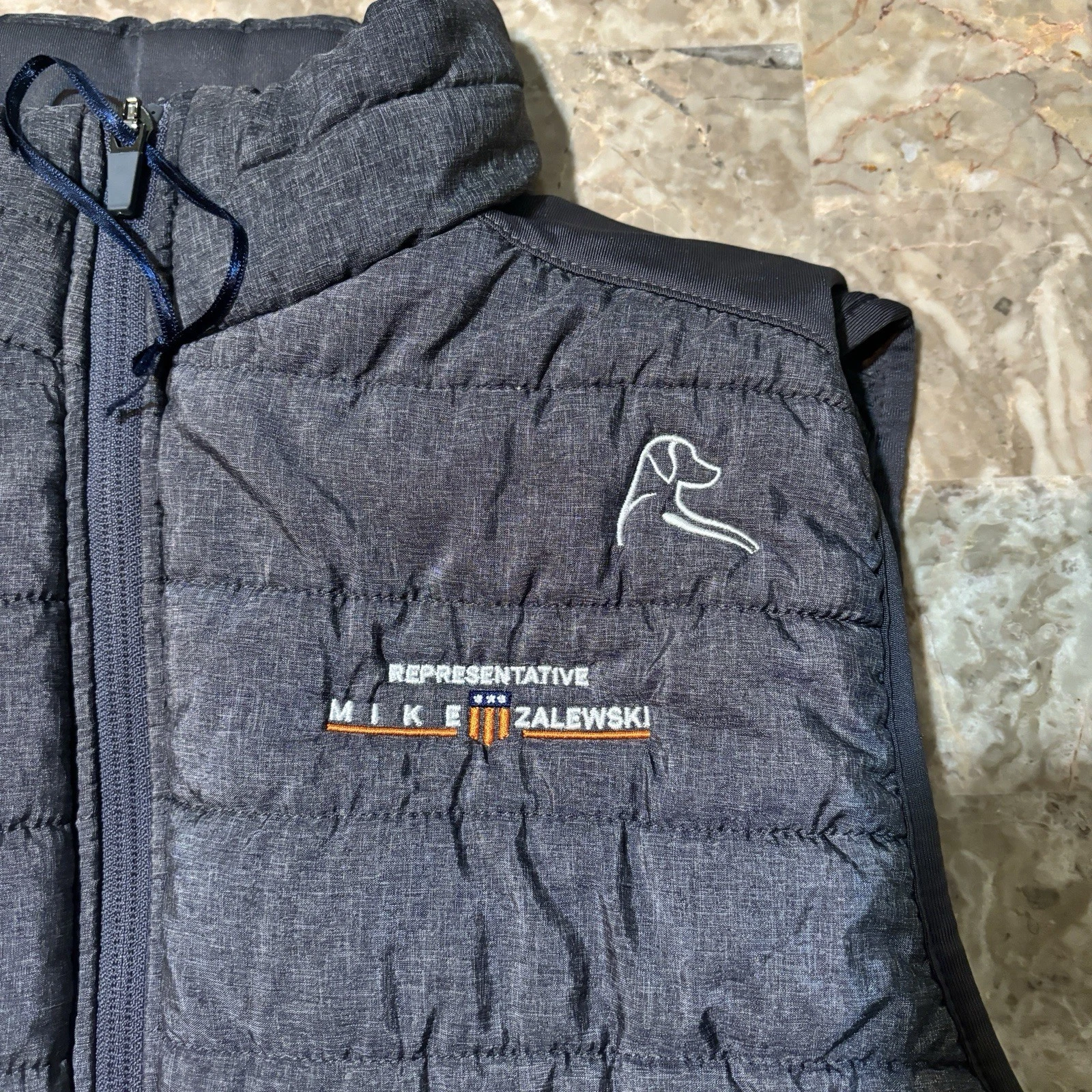 Rhoback Fulton Vest Mens Small Grey Hybrid Sleeveless Gilet Company Logo - product detail image 3