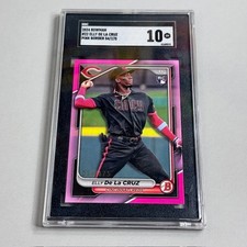 Elly De La Cruz Rookie RC Pink Border /175 SGC 10 Pristine 2024 Bowman #22 sp