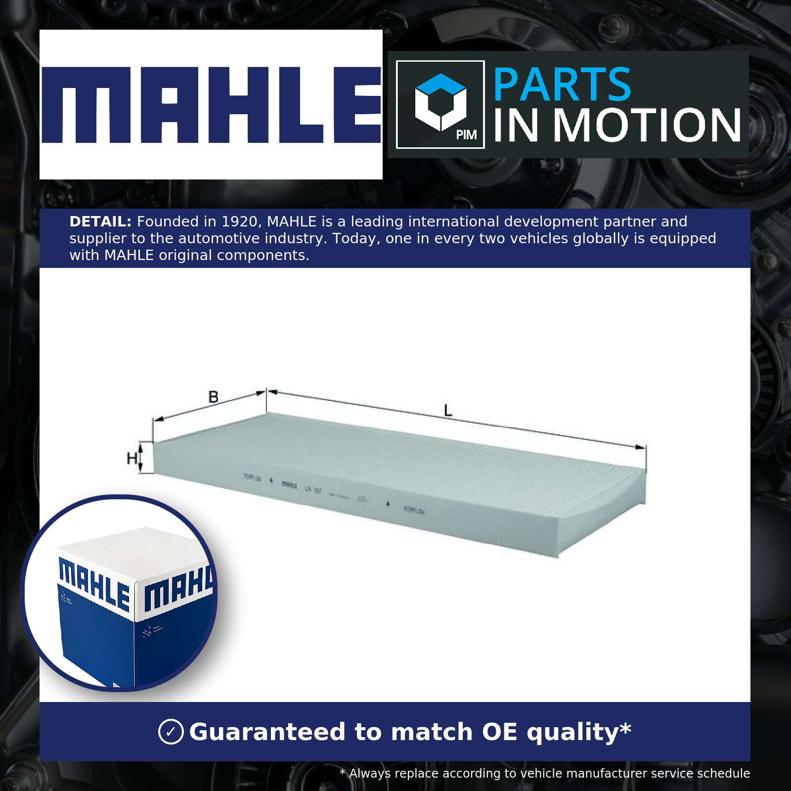 Fits KNECHT LA 167 PSA cabin filter - Image 2