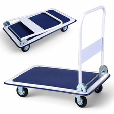 Folding Platform Trolley Hand Truck Heavy Duty 150kg Cart Sack Flat Bed Pulley