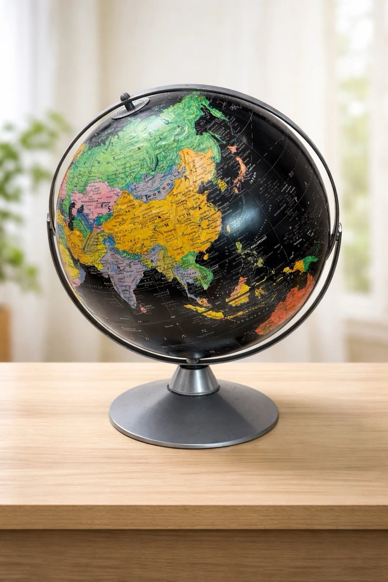 Black Vintage Original Antique World Globes & Celestial Globes for