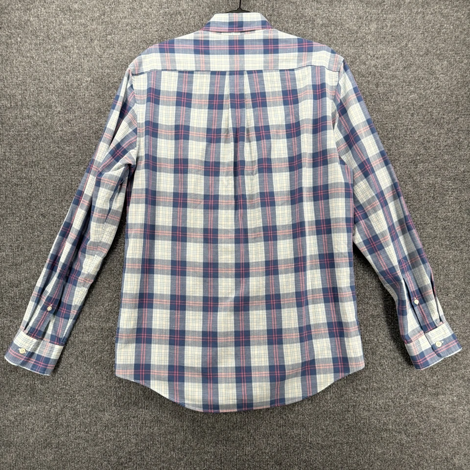 Camisa Vineyard Vines Para Hombres S Azul A Cuadros Lino Algodón Abotonada Oficina Preppy Foto 3 de 4