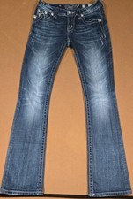 Miss Me Jeans Blue Bootcut JE5414BL 28x32 Embellished Flap Pockets Boot