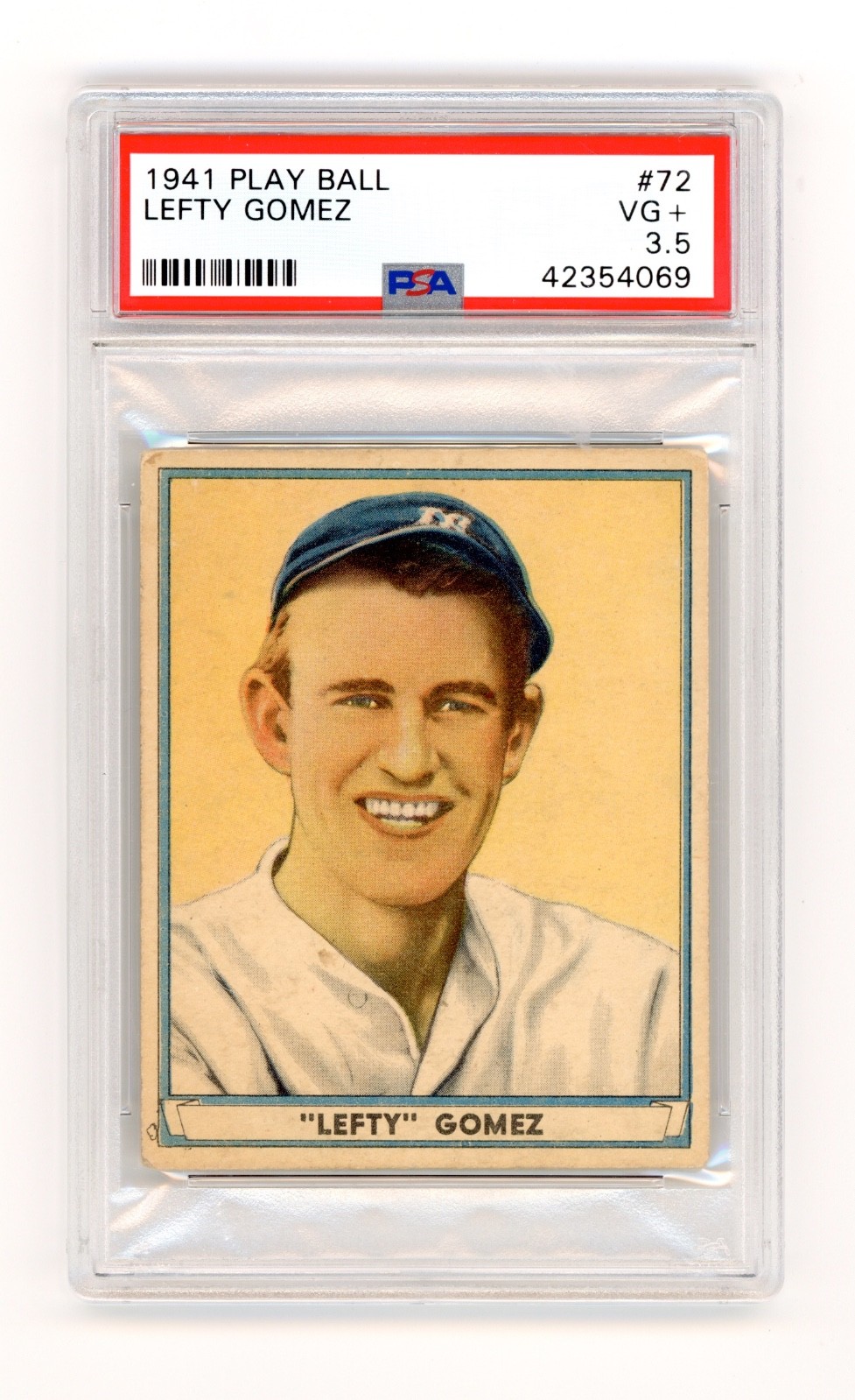 1941 Play Ball Baseball Card #72 Lefty Gomez *Yankees* PSA VG+ 3.5