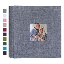 Small Photo Album 4x6 200 Photos Linen Cover Picture Book with Horizontal Poc...