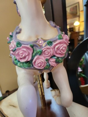 🎠💗🎠HOUSE OF FABERGE IMPERIAL ROSE CAROUSEL HORSE FRANKLIN MINT