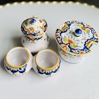 Antique French Faience Hand Painted Tableware Set Rouen & Etretat Normandy — photo 2