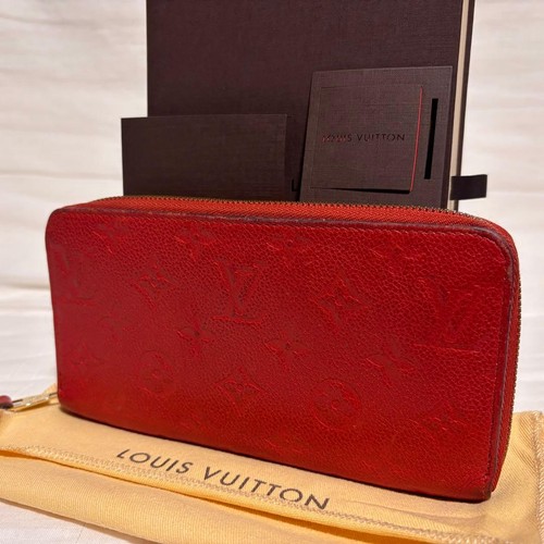 Louis Vuitton Monogram Empreinte Zippy Wallet Red Leather Pre-owned From Japan