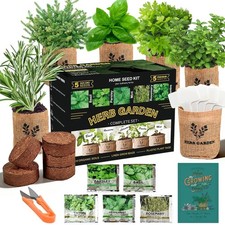 Meekear 5 Herb Indoor Starter Kit Complete Planting Set for Kitchen Herb Garden